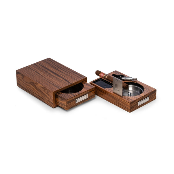 Lacquered "Olive Wood" Cigar Ashtray