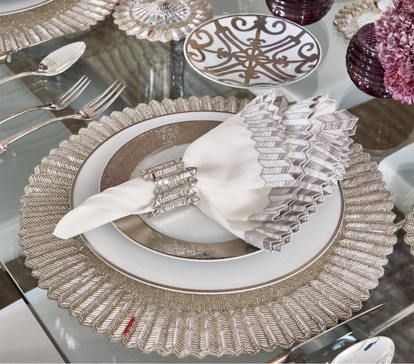 Etoile Placemat in Crystal & Silver, Set of 2 in a Gift Box