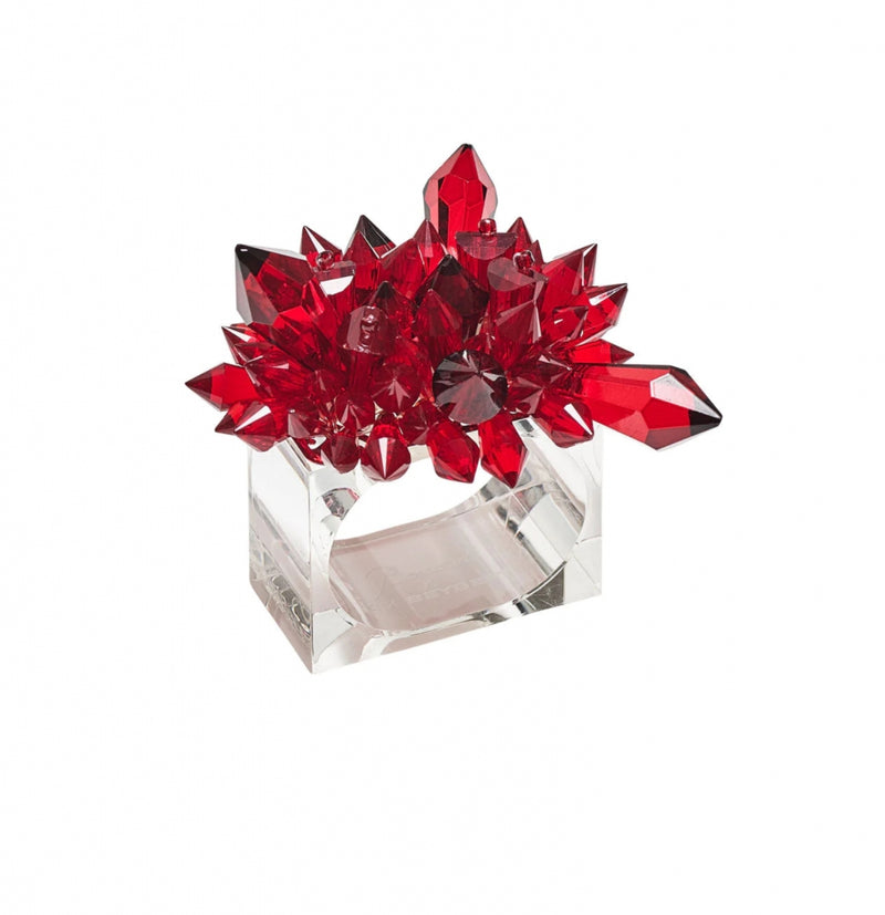 Zénith Napkin Rings in Red, Set of 4 in a Gift Box