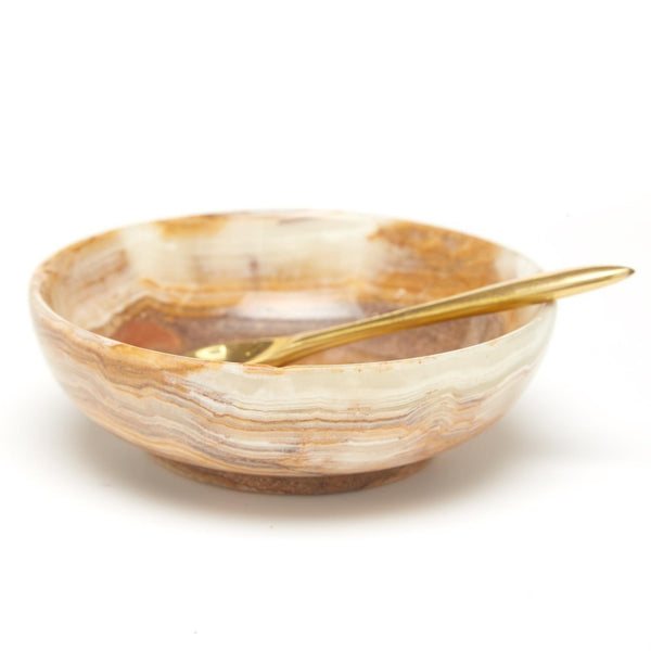 Onyx-Marble Bowl with Golden Spoon in Gift Box Assorted