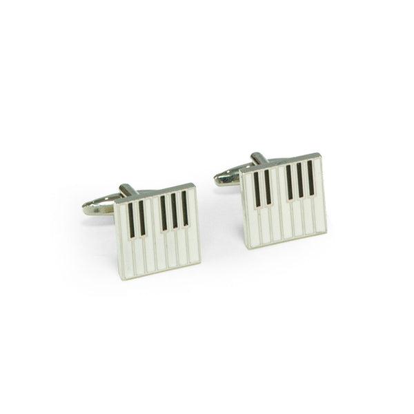 Rhodium Plated Piano Keyboard Cufflinks