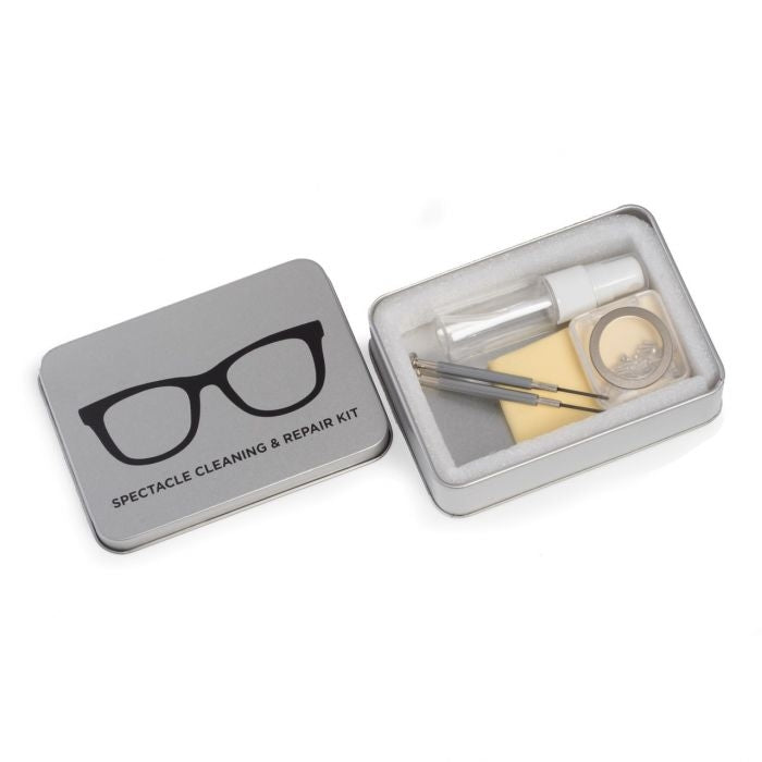Eye Glass Cleaning & Repair Kit in Metal Case,