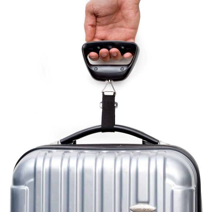 Luggage Scale with Selectable Pounds (lb.) or Kilograms (kg) Display. Weighs up to 100 lbs
